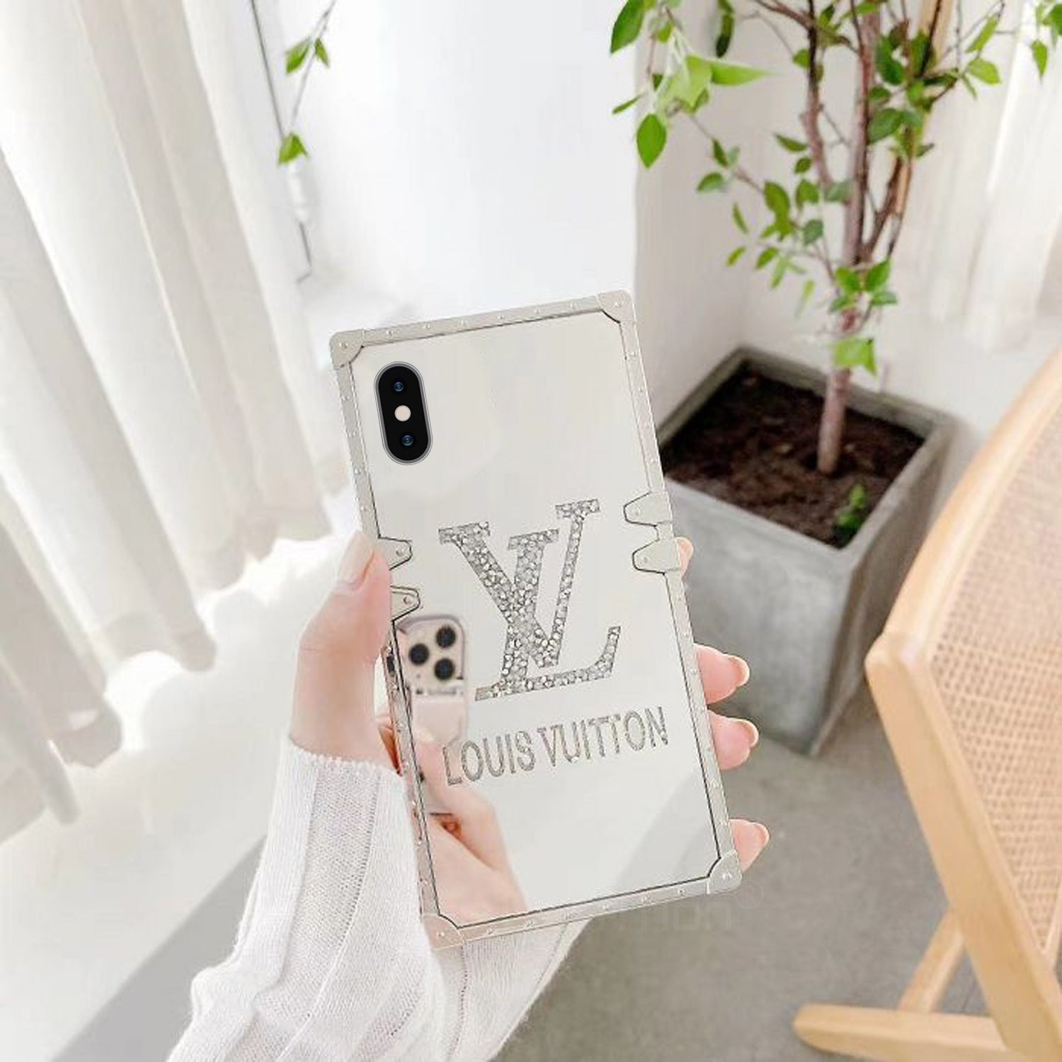 3D Diamond Mirror Square Shape Sparkle Glitter Phone Case